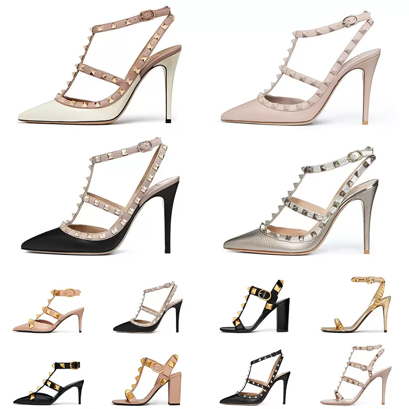 Designer Sandals Women Shoes Luxury High Heels Leather Rivet Sandal Rock Stud Lady Sexy Pumps Fashion Party Wedding Shoe Black Nude Peep-toes Stiletto, D15
Designer Sandals Women Shoes Luxury High Heels Leather Rivet Sandal Rock Stud Lady Sexy Pumps Fashion Party Wedding Shoe Black Nude Peep-toes Stiletto, D15