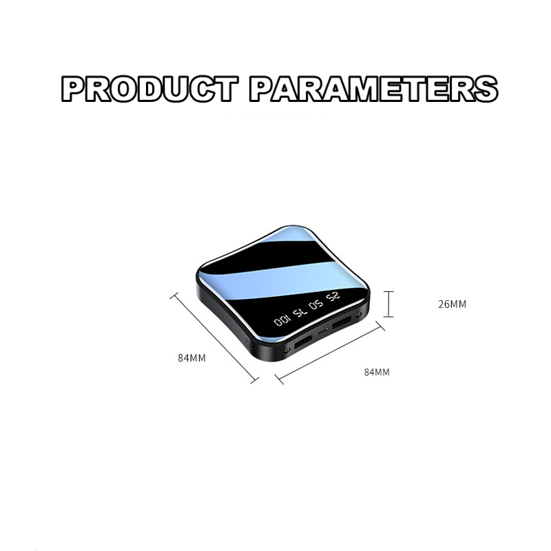 Mini power banks built-in 4 cables 30000mAh portable external battery charger power bank for Android iPhone 2USB LED display