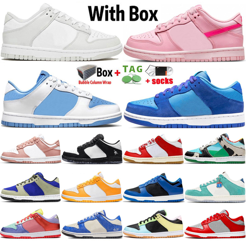 2025 With Box Low OG Mens Running Shoes Designer Reverse UNC Photon Dust Blue Raspberry Rose Whisper Black White University Red Men Platform Sneakers Women Trainers