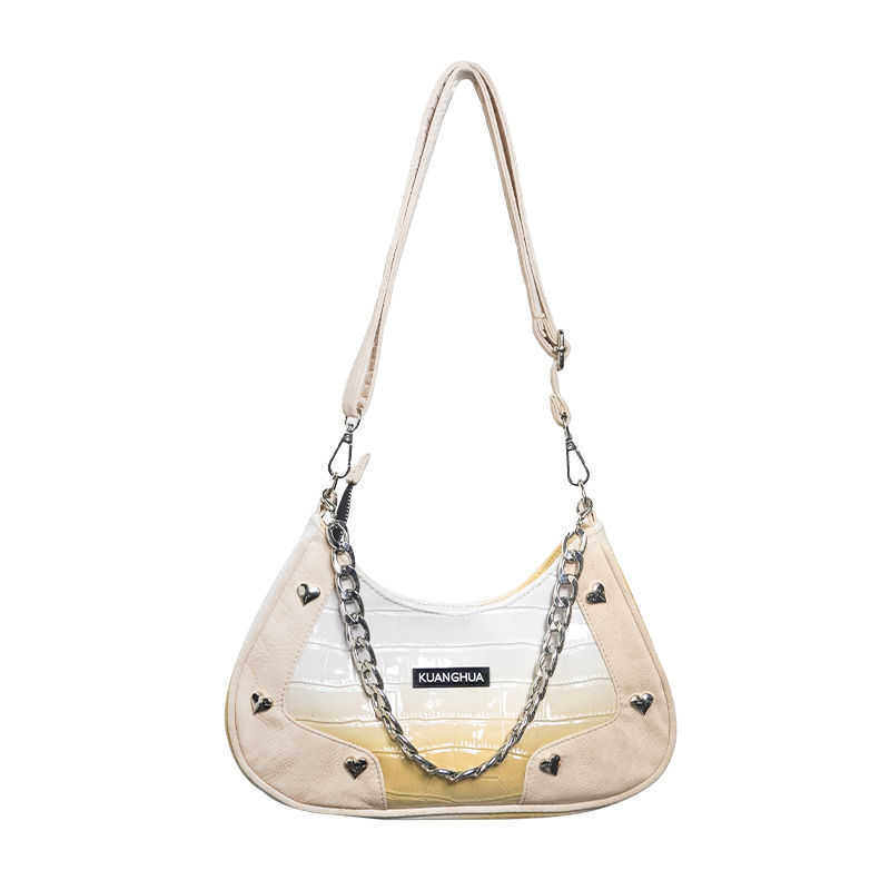 Shoulder Bags Gothic Bag Street Y2k Babes Handbags for Women 2023 Autumn Moto Biker Bolso Mujer Punk White Underarm Handbag 230309