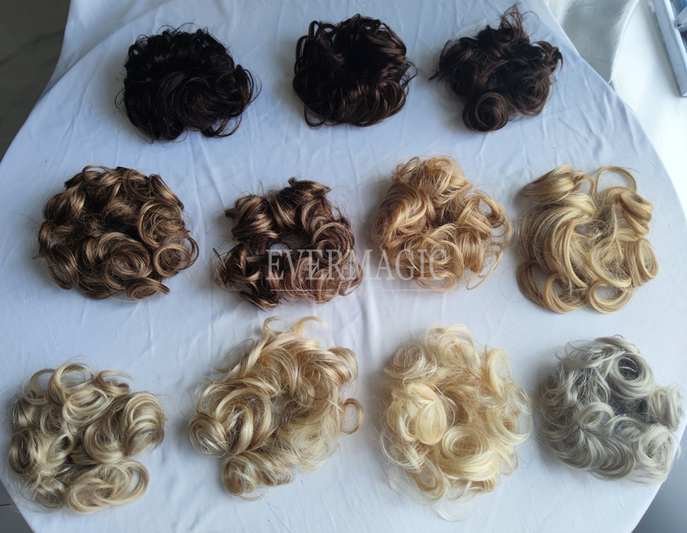 Evermagic Human Hair Hairtied Ladies Hairband Women Scrunchies hair bun For Girls Ladies Bag Gift Party