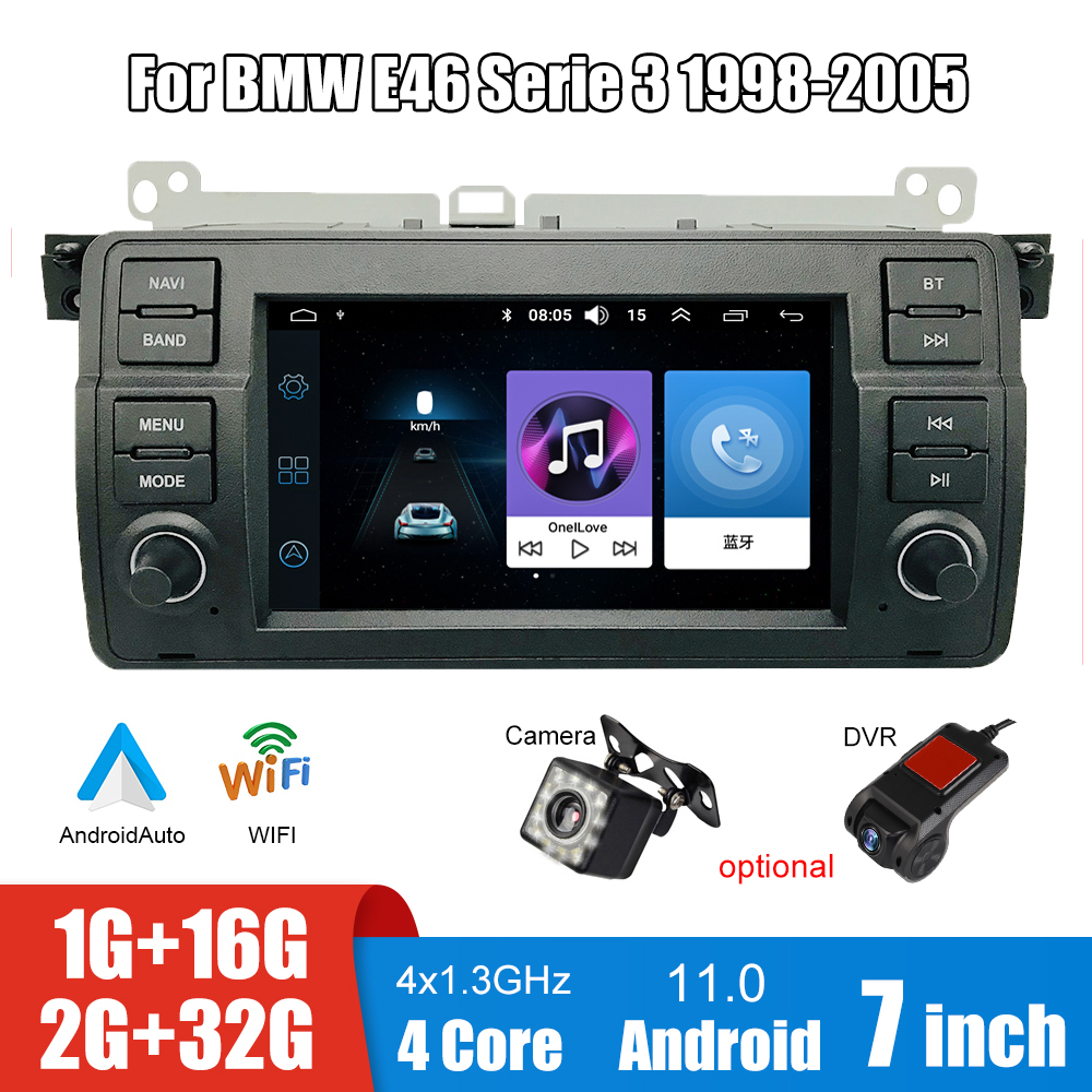 7 pouces Screen Car DVD Audio Auto Radio 16G 32G DVD MP5 Player stéréo Android GPS NAVI DVR CAMER