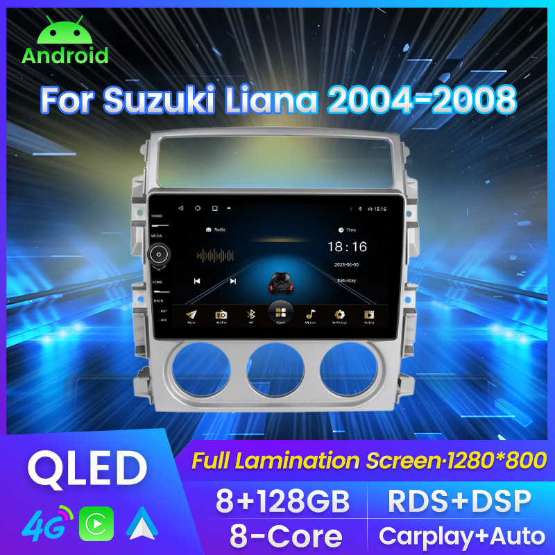 QLED Android 11 RDS Car DVD Radio For Suzuki Liana 2004-2008 Auto Carplay GPS Navigation Car Stereo Multimedia player 4G LTE Wifi