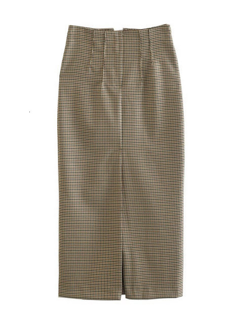 Women's Suits Blazers TRAF Women Fashion Plaid Double Breasted Blazer Coat Vintage Long Sleeve Flap Pockets Female Outerwear Chic Vestes Femme 23