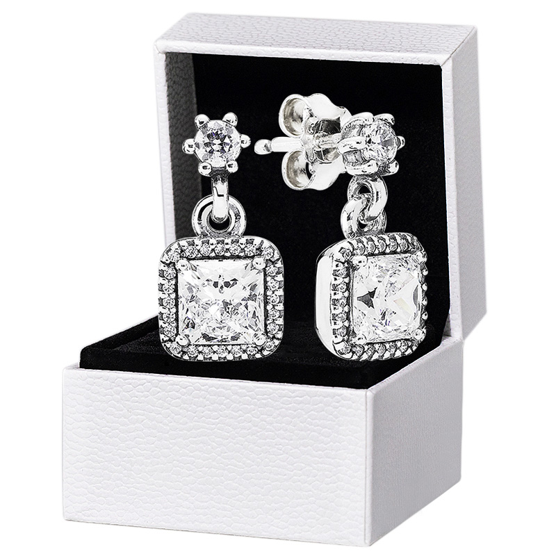 Square CZ Diamond Pendant Stud Earrings for Pandora 925 Sterling Silver Wedding Party Jewelry For Women Girlfriend Gift designer Earring Set with Original Box
Square CZ Diamond Pendant Stud Earrings for Pandora 925 Sterling Silver Wedding Party Jewelry For Women Girlfriend Gift designer Earring Set with Original Box