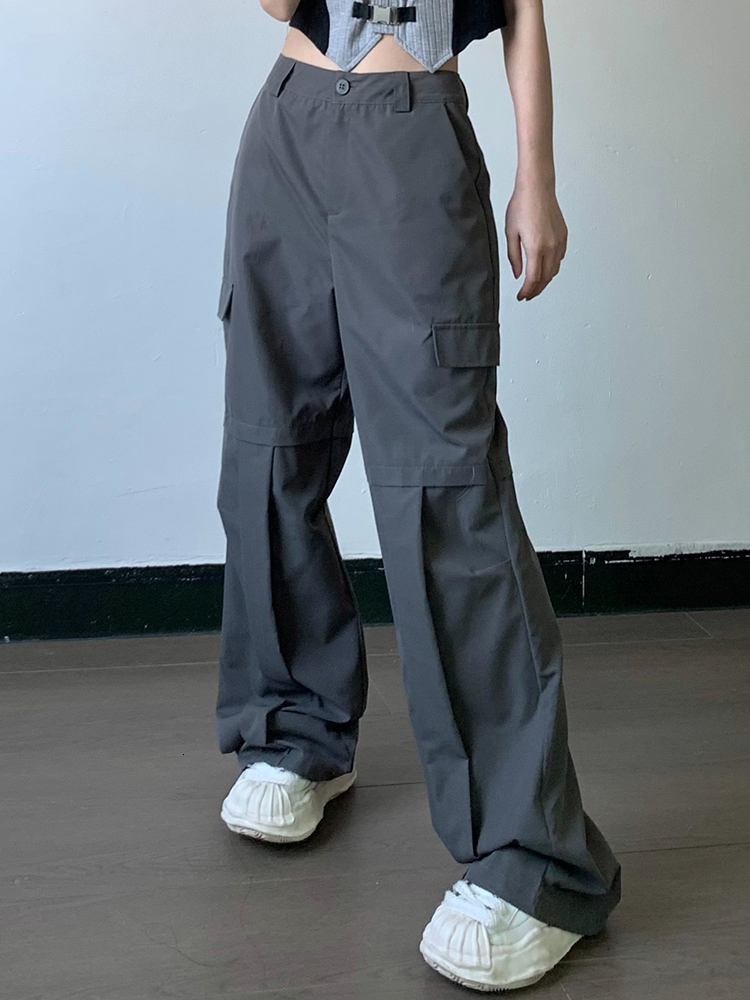 Women's Pants Capris Weekeep Pocket Cargo Pants High Waist Baggy Streetwear Casual Pants Aesthetic Y2k Basic Trousers Korean Fashion Harajuku Out