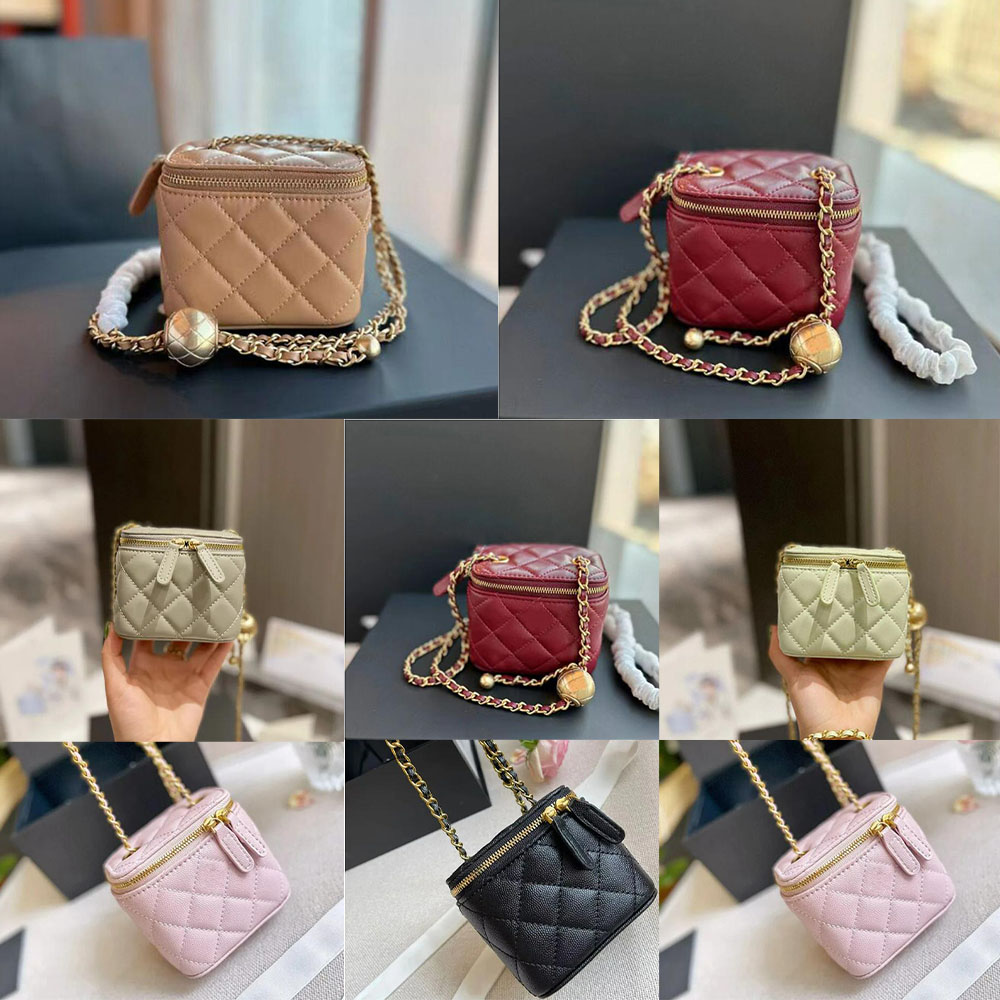 Women Crossbody Bags Shoulder Handbags Designer Luxury Mini Portable Box Cosmetic Lipstick Bag Sheepskin Black Ladies Fashion Small Purses Golden Ball Chain 11cm
Women Crossbody Bags Shoulder Handbags Designer Luxury Mini Portable Box Cosmetic Lipstick Bag Sheepskin Black Ladies Fashion Small Purses Golden Ball Chain 11cm
