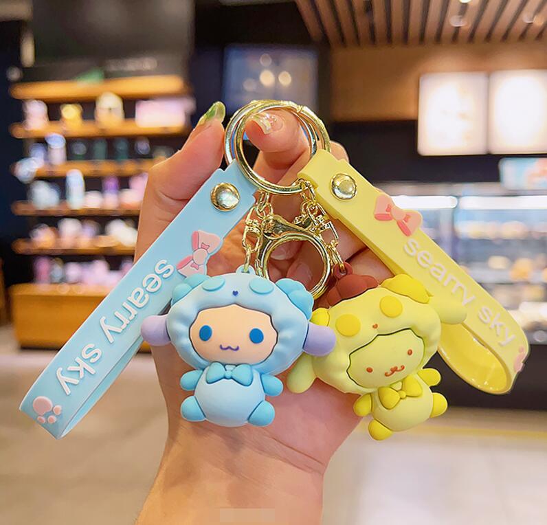 6 Colors Cute Shape Pendant Jewelry Keychain Schoolbag Ornament key Ring Kids Gifts