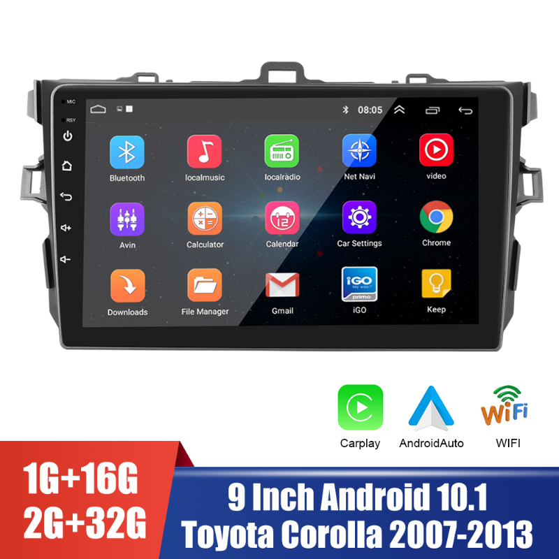 9 Inch Screen Car DVD Radio Audio MP5 Player Stereo GPS Bluetooth WiFi Android Carplay DVR Camera For Toyota Corolla 2007-2013
9 Inch Screen Car DVD Radio Audio MP5 Player Stereo GPS Bluetooth WiFi Android Carplay DVR Camera For Toyota Corolla 2007-2013