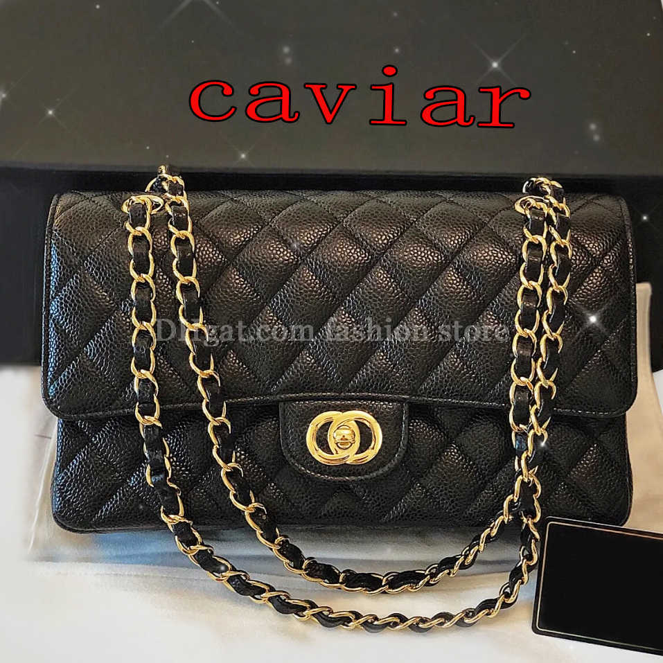 bag Designer Chain Bag plaid flap 5A shoulder handbag gold silver chain leather double letter solid color buckle square
