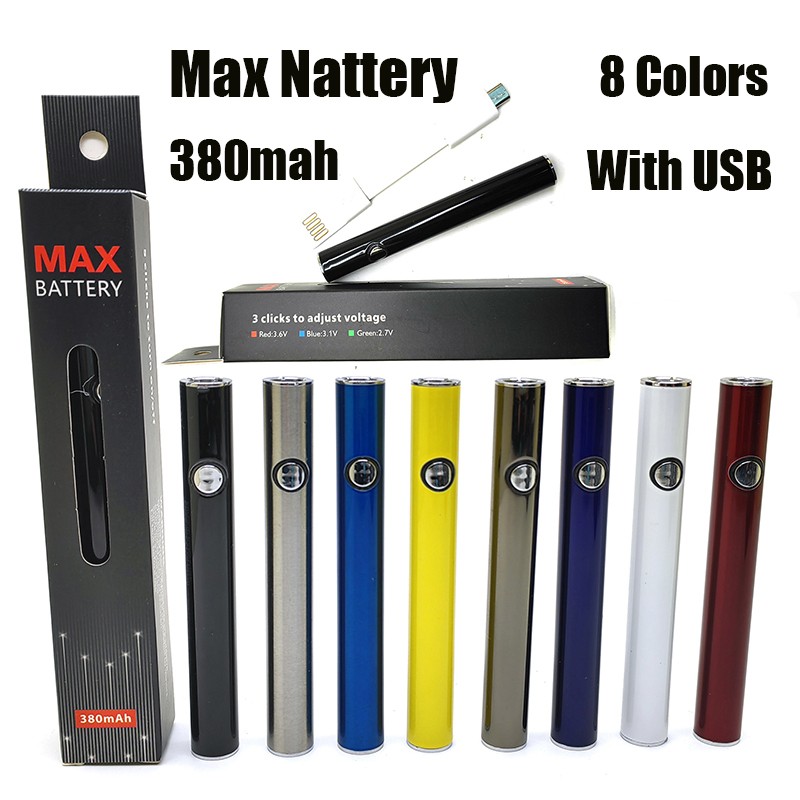 8 Colors Max Battery Preheating VV 380mAh Variable Voltage Batteries With Micro USB Charger Fit CE3 G2 Amigo Liberty Cartridges
8 Colors Max Battery Preheating VV 380mAh Variable Voltage Batteries With Micro USB Charger Fit CE3 G2 Amigo Liberty Cartridges