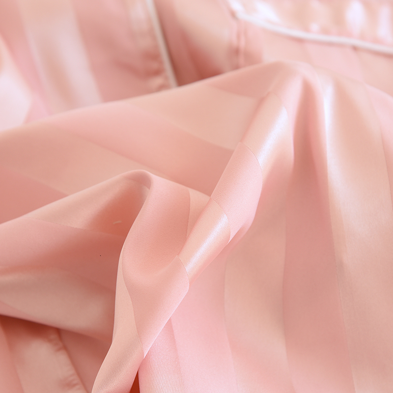 Women's Sleepwear Couple Pajamas Suit Ice Silk Long-Sleeve Sleepwear Silky Satin Women Home Service Set Femme Pijamas Mujer Feminino Pyjama 23030