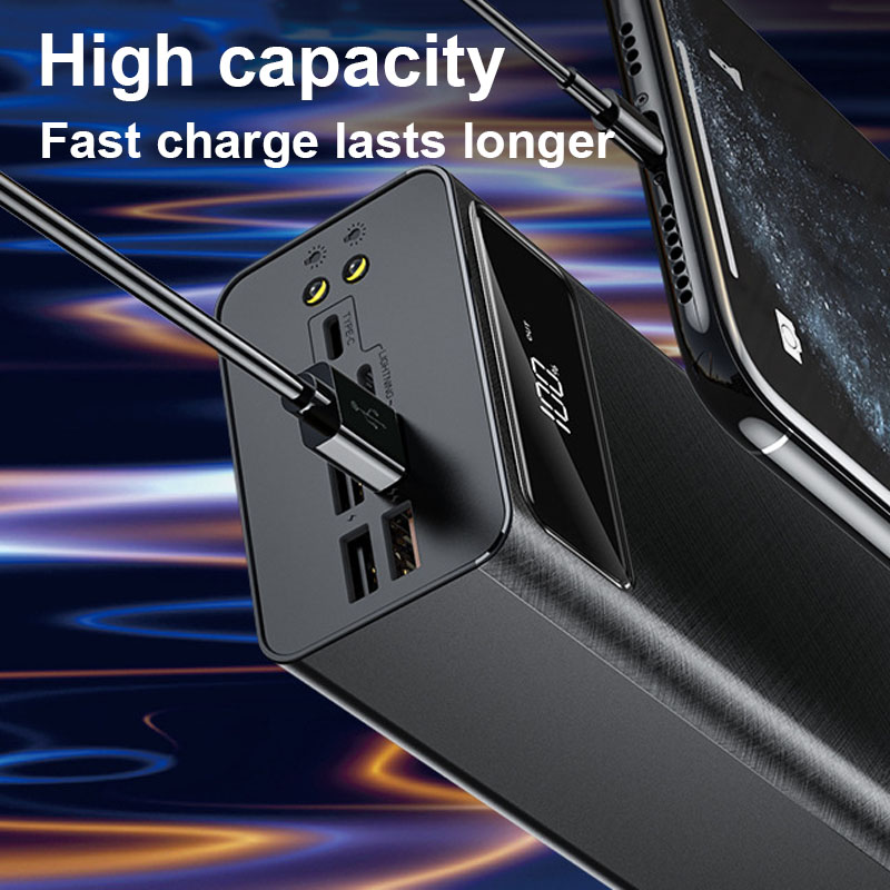 Two-way Fast Charging Power Bank Portable 80000mAh Charger High Capacity Digital Display External Battery Pack for Xiaomi IPhone