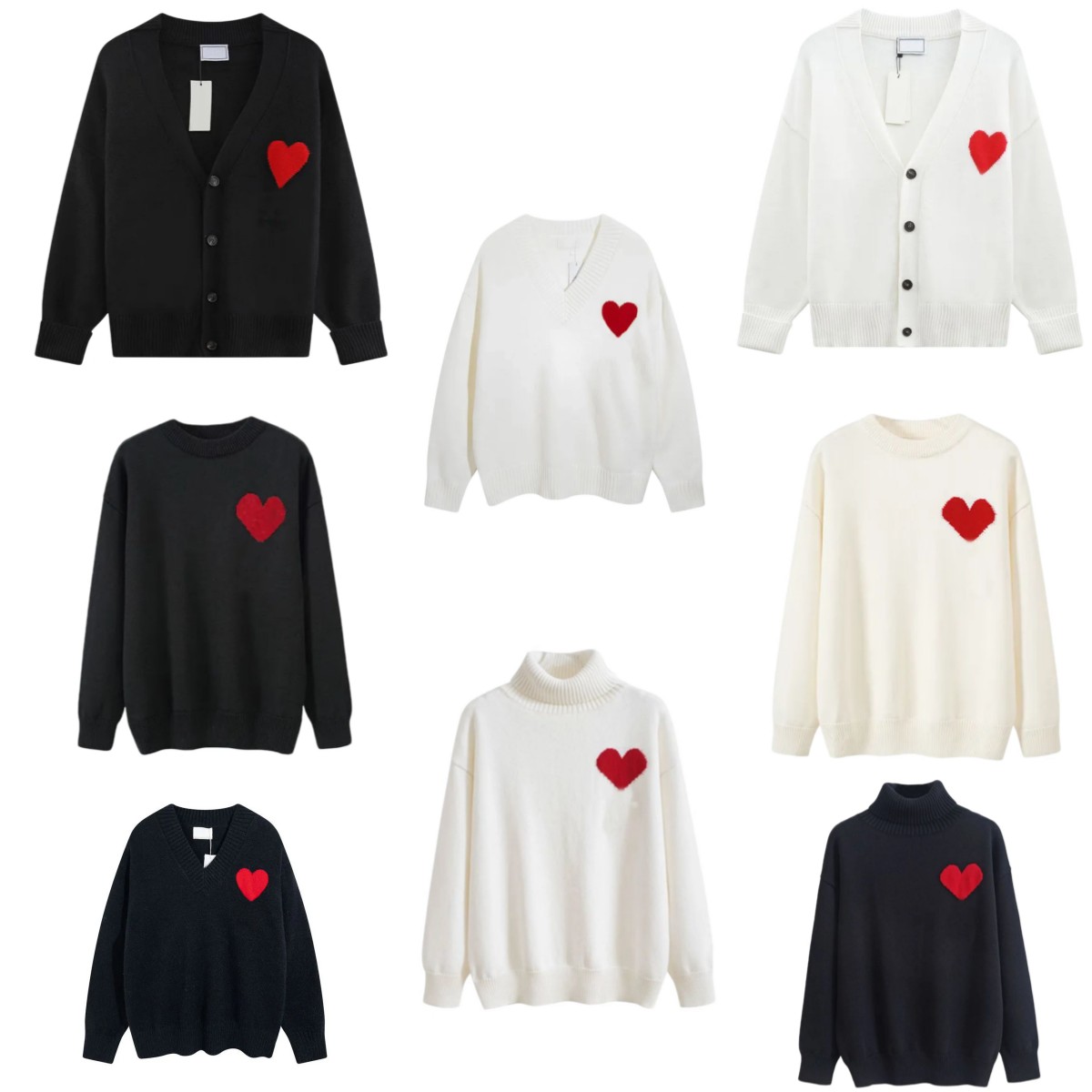 Designer sweater love heart A man woman lovers couple cardigan knit v round neck high collar womens fashion letter white black long sleeve clothing pullover
Designer sweater love heart A man woman lovers couple cardigan knit v round neck high collar womens fashion letter white black long sleeve clothing pullover