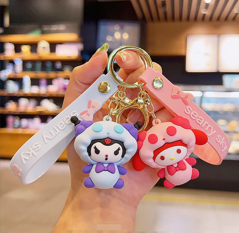 6 Colors Cute Shape Pendant Jewelry Keychain Schoolbag Ornament key Ring Kids Gifts