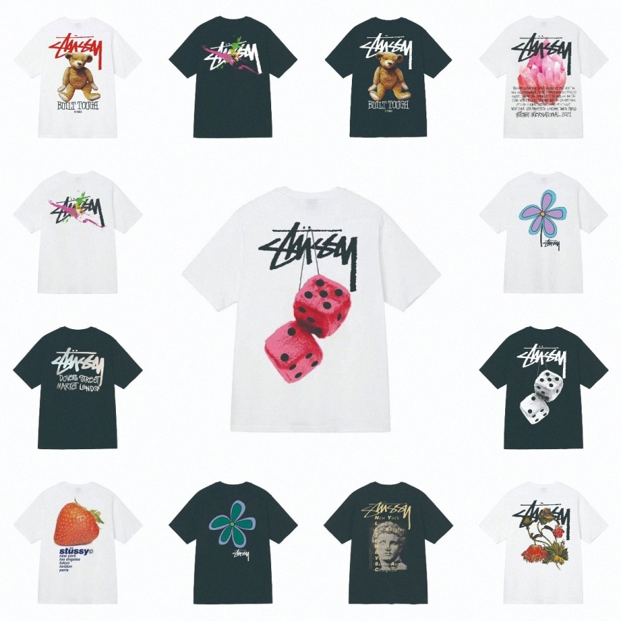 Designer stussys T-shirts tops Summer tshirt Luxury fashion brand STUSSYS T Shirts Mens Womens short sleeved alphabet Dice pattern printed Tee t shirt H7gH#, Customize
Designer stussys T-shirts tops Summer tshirt Luxury fashion brand STUSSYS T Shirts Mens Womens short sleeved alphabet Dice pattern printed Tee t shirt H7gH#, Customize
