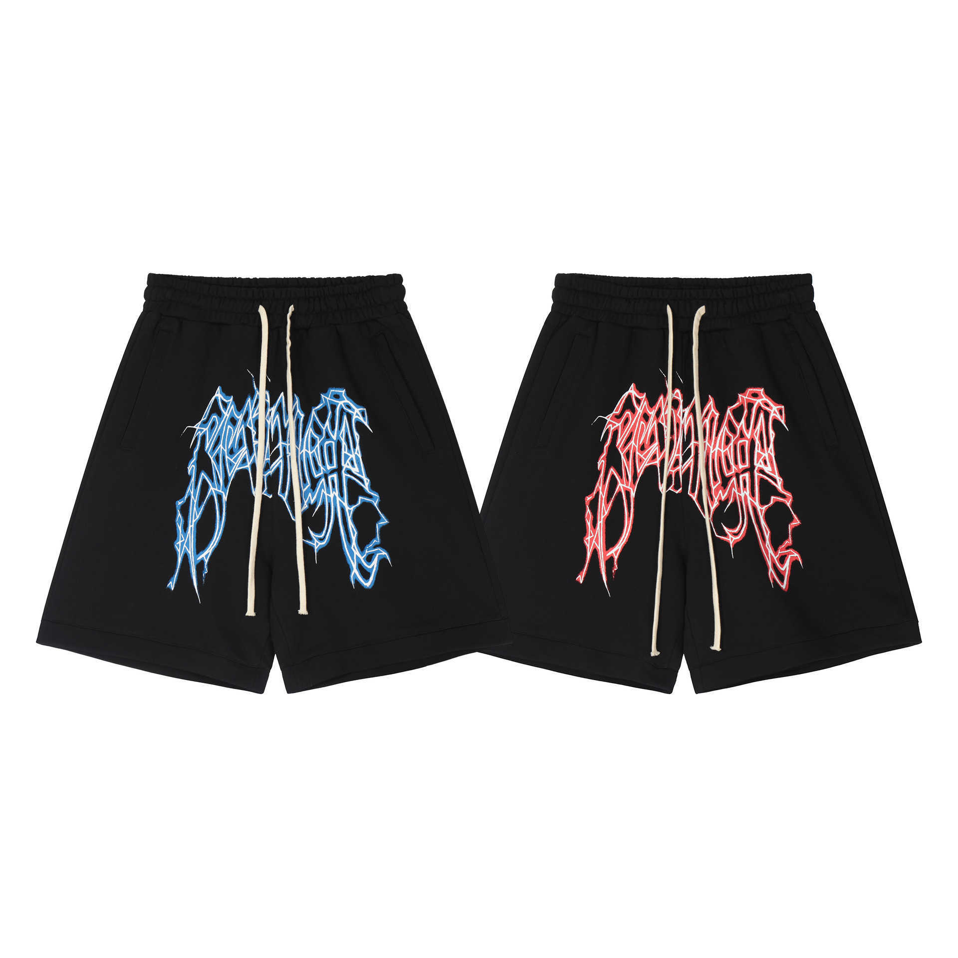 Men' Shorts REVENGE VINTAGE Revenge Thunder Lightning Print Men' and Women' Fashion High Street FOG Five-point Shorts, Black indian blue
Men' Shorts REVENGE VINTAGE Revenge Thunder Lightning Print Men' and Women' Fashion High Street FOG Five-point Shorts, Black indian blue