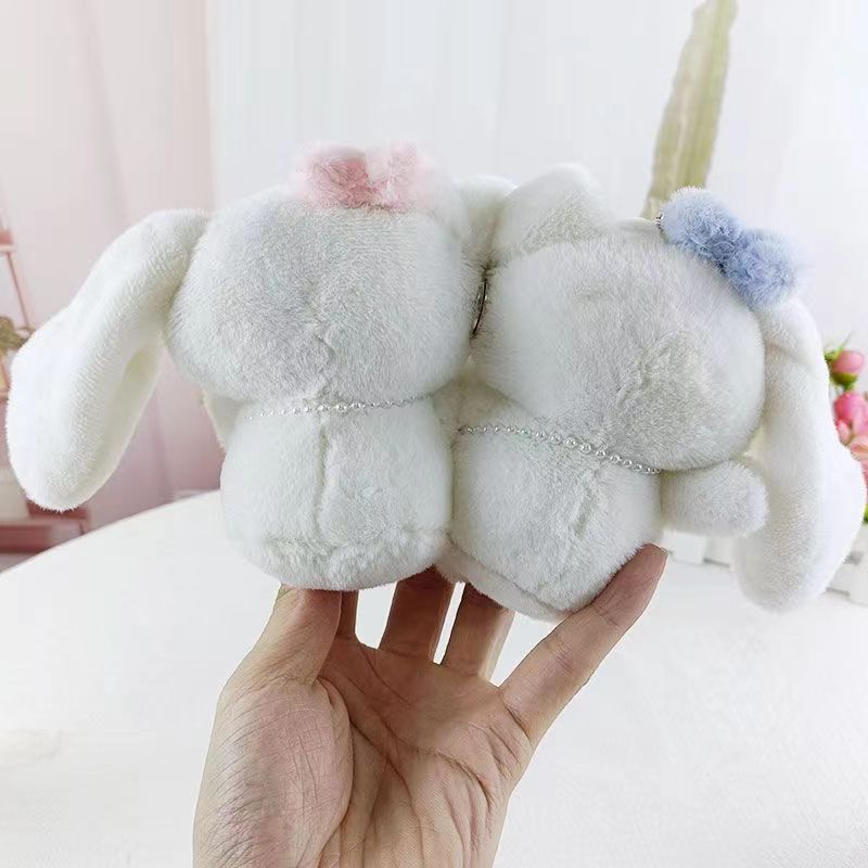 Fashion Cute Love Cinnamoroll Plush Pendant Jewelry Keychain Schoolbag Ornament key Ring Kids Gifts