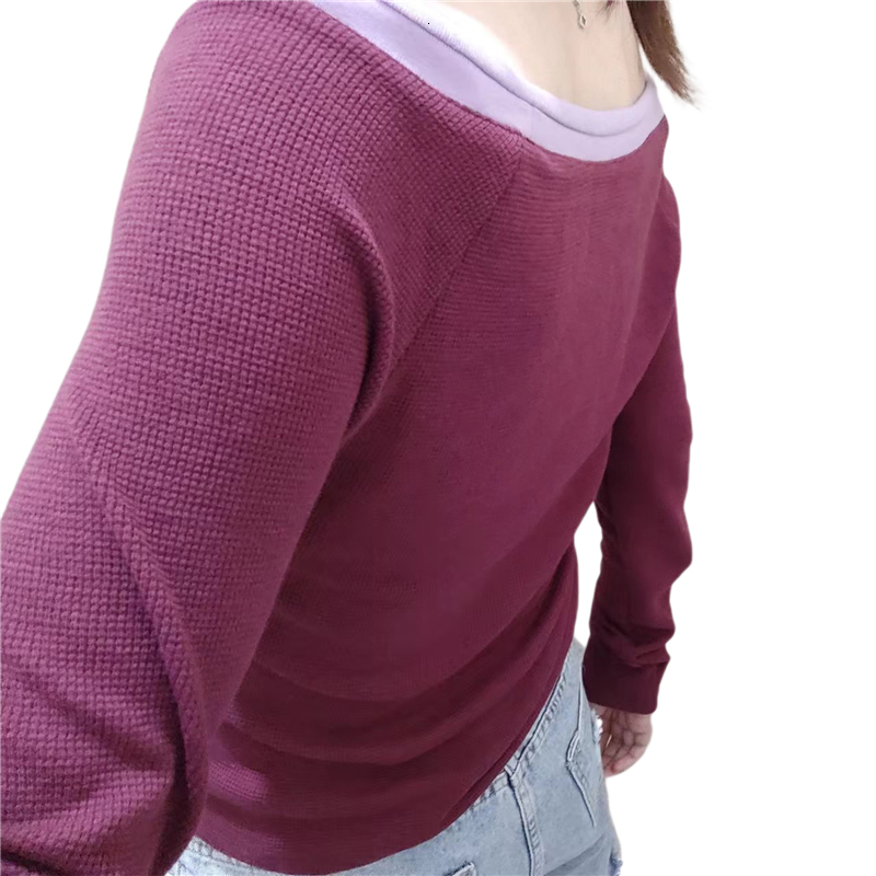 Women's TShirt Xingqing Fairy Grunge Top y2k Vintage Aesthetic Patchwork Off Shoulder Long Sleeve T Shirt 2000s Women Clothes Casual Streetwear 2