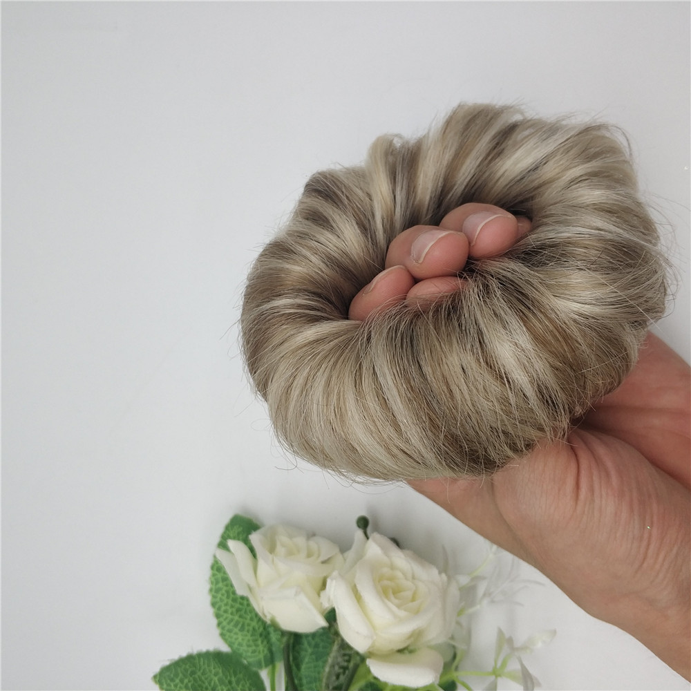 Evermagic Human Hair Hairtied Ladies Hairband Women Scrunchies hair bun For Girls Ladies Bag Gift Party