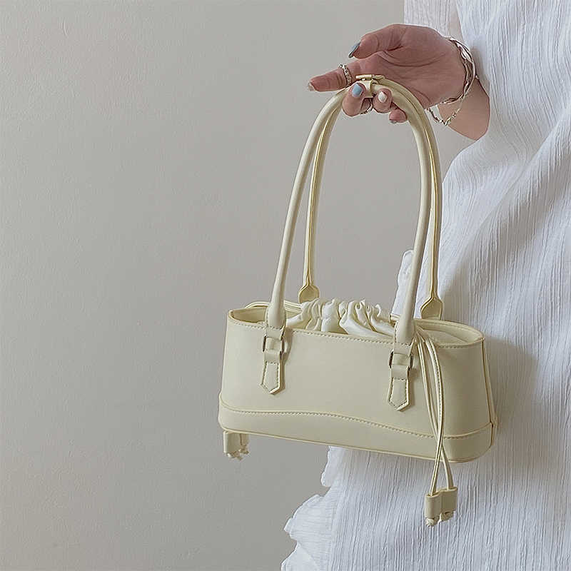 Shoulder Bags Underarm Trendyol Korean Style Handbags for Women Casual Daily Lady Pu Leather Solid Bolso Mujer 230309