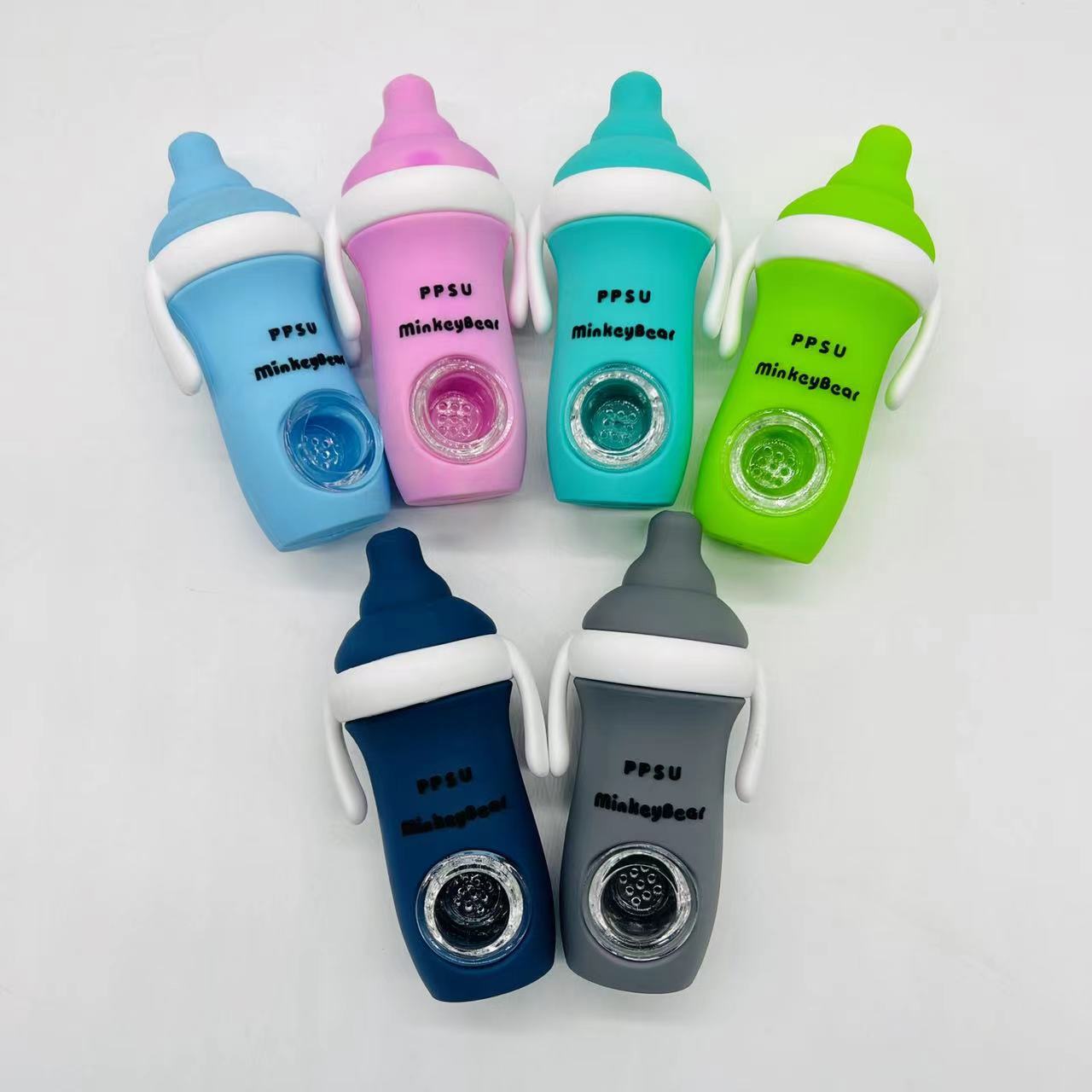 Funny glass Smoking silicone pipe feeding-bottle tobacco Pipes colorful spoon Accessories for Cute gift
Funny glass Smoking silicone pipe feeding-bottle tobacco Pipes colorful spoon Accessories for Cute gift