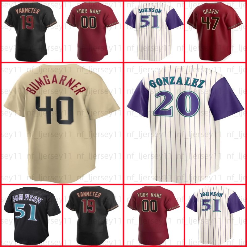 51 Randy Johnson Baseball Jersey 40 Madison Bumgarner 4 Ketel Marte Corbin Carroll Luis Gonzalez Zac Gallen Carson Kelly Christian Walker Jerseys 18