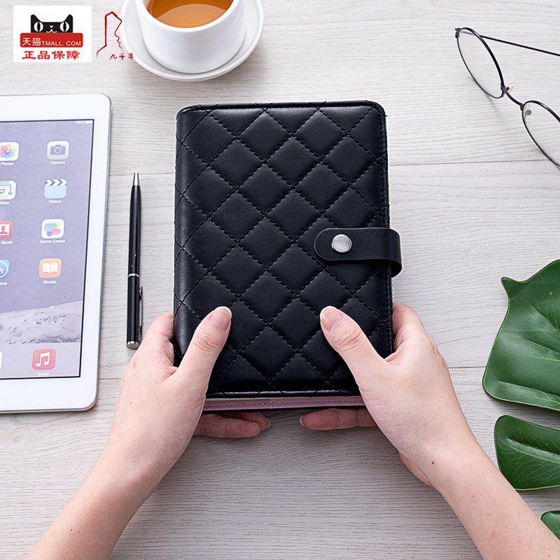 Notepads Vintage Leather Diary Travel Journal Notebook Mini Pocket Refillable Ring Binder A6 A5 Kawaii Black Quilted Planner 230309