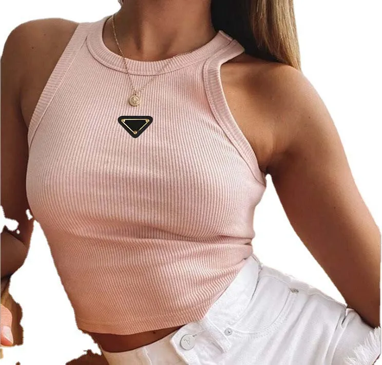 Summer Women t shirts Crop Top Sexy Off Shoulder Black Designer Brand Sport Shoulder Black White Tank Casual Sleeveless Backless Tee Shirts
