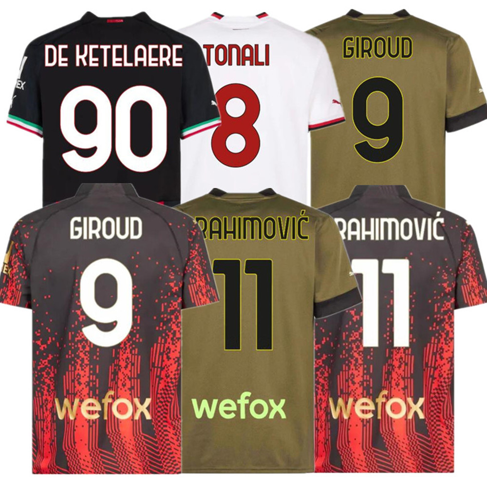 22 23 IBRAHIMOVIC KOCHE soccer jerseys MILanS 2022 2023 GIROUD DE KETELAERE R. LEAO TONALI THEO Football Shirt Special Fourth 4th Men Kids Kit Uniforms, Home
22 23 IBRAHIMOVIC KOCHE soccer jerseys MILanS 2022 2023 GIROUD DE KETELAERE R. LEAO TONALI THEO Football Shirt Special Fourth 4th Men Kids Kit Uniforms, Home