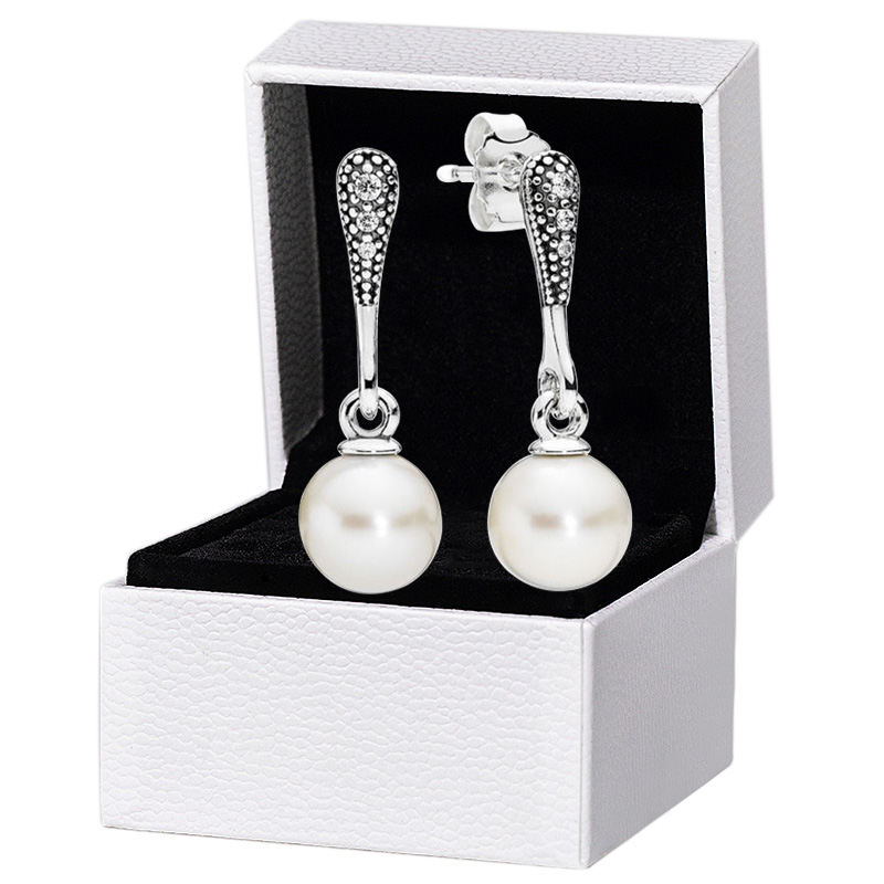White Pearl Pendant Stud Earring for Pandora Real Sterling Silver Wedding Party Jewelry For Women Girlfriend Gift CZ Diamond designer Earrings with Original Box
White Pearl Pendant Stud Earring for Pandora Real Sterling Silver Wedding Party Jewelry For Women Girlfriend Gift CZ Diamond designer Earrings with Original Box