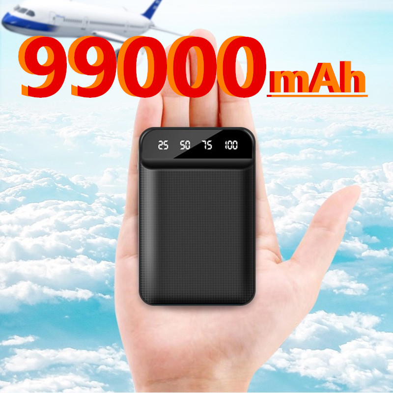 10000mAh Portable Mini Power Bank LED Digital Display Power Bank External Battery Pack For iPhone 12Pro Xiaomi Huawei