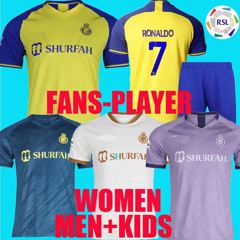 22 23 Al Nassr FC soccer Jerseys Ronaldo 2022 2023 Home yellow away 22 23 CR7 Gonzalo Martinez Talisca women FANS player version men kids ki
22 23 Al Nassr FC soccer Jerseys Ronaldo 2022 2023 Home yellow away 22 23 CR7 Gonzalo Martinez Talisca women FANS player version men kids ki