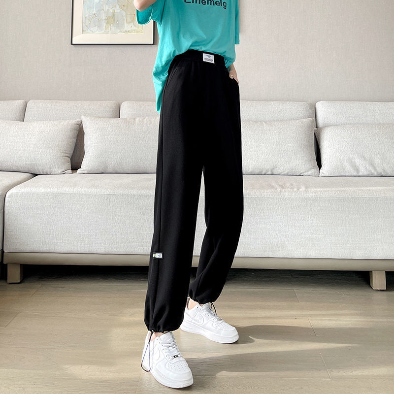 Women's Pants Capris Streetwear Pants Summer Sports Pants Women's Leggings Pants Slim Casual Loose Straight-leg Pants Waffle Wide-leg Pants 