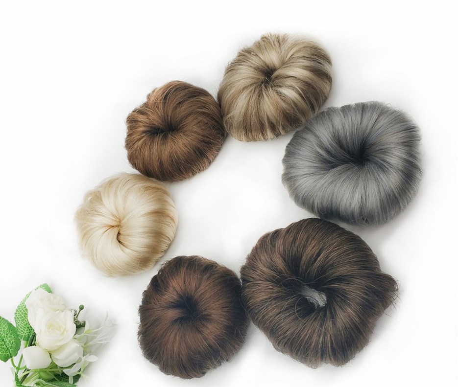 Evermagic Human Hair Hairtied Ladies Hairband Women Scrunchies hair bun For Girls Ladies Bag Gift Party