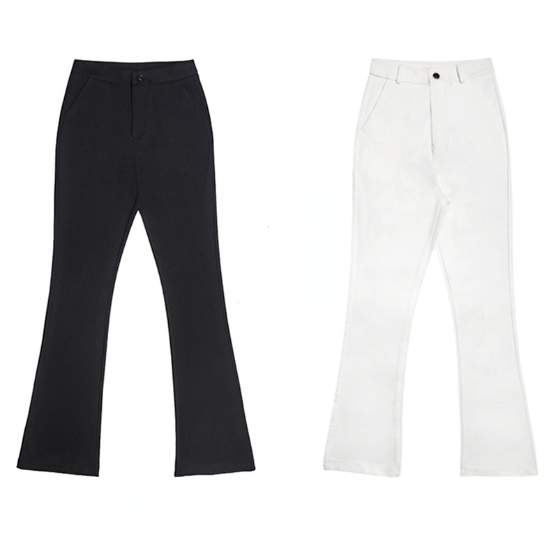 Women's Pants Capris High Waist Slim Boot Cut Pant Women Spring Summer Black White Workwear Office Ladies Elegant Casual Korean Cropped Pants 230