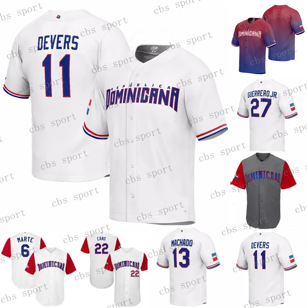 2023 World Baseball Classic Dominican Jersey 22 Juan Soto 13 Manny Machado 74 Eloy Jimenez 3 Jeremy Pena 27 Vladimir Guerrero Jr. 27 Willy Adames 11 Rafael Devers, Colour
2023 World Baseball Classic Dominican Jersey 22 Juan Soto 13 Manny Machado 74 Eloy Jimenez 3 Jeremy Pena 27 Vladimir Guerrero Jr. 27 Willy Adames 11 Rafael Devers, Colour
