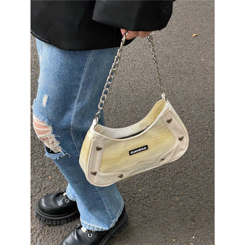 Shoulder Bags Gothic Bag Street Y2k Babes Handbags for Women 2023 Autumn Moto Biker Bolso Mujer Punk White Underarm Handbag 230309