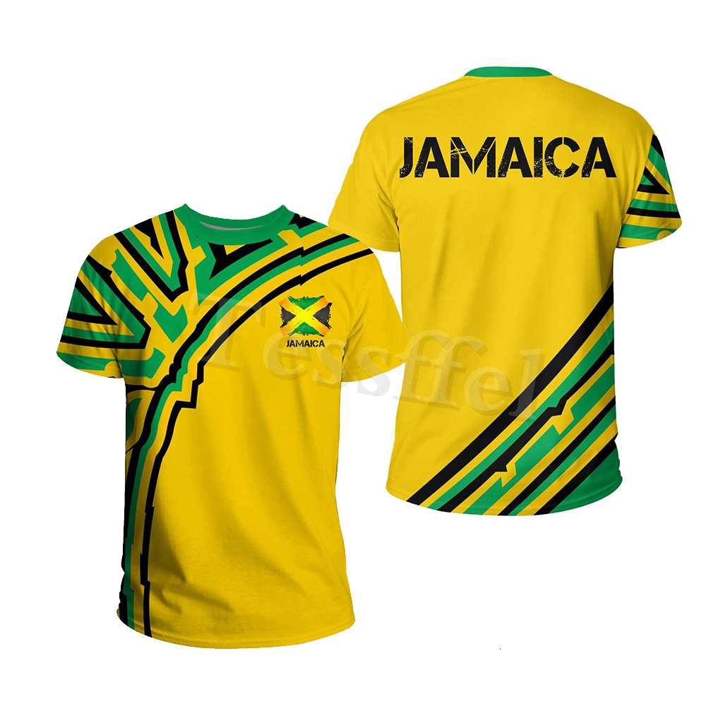 Men's T-Shirts Tessffel Jamaica Lion Emblem Summer Fashion 3D Print Tops Tee Tshirt Men Women Short Sleeve T shirt Streetwear Style-4 230309