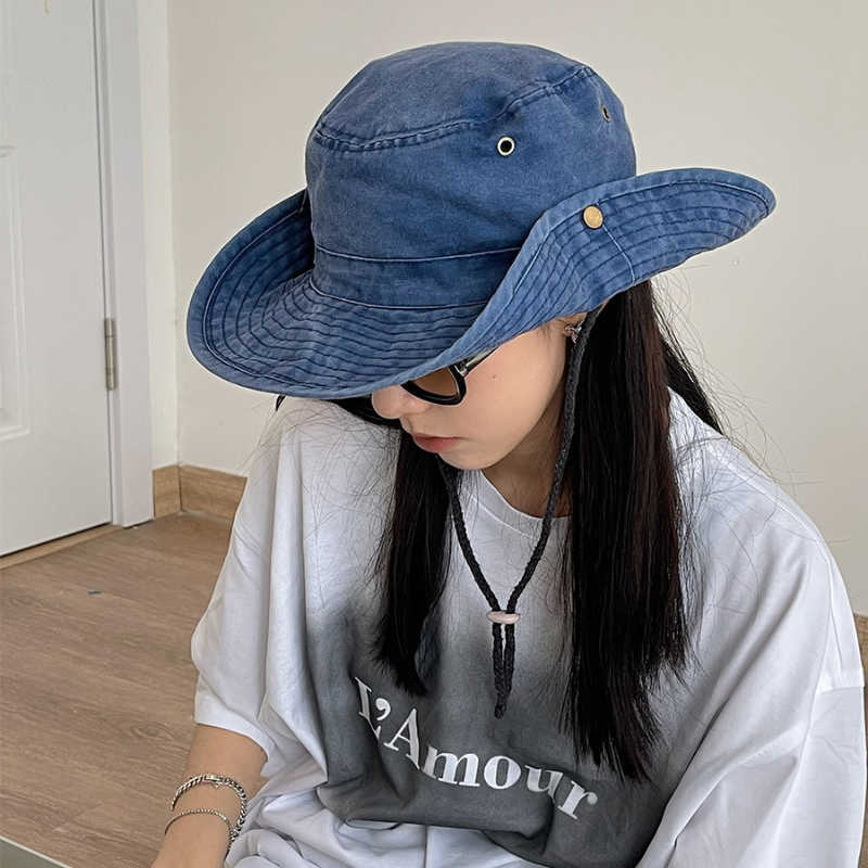 Wide Brim Hats 2022 Blue Cowboy Bucket Hat with String Men Denim Beach Sun Hat for Women Outdoor Spring Summer Fisherman Hat R230308, Grey army green
Wide Brim Hats 2022 Blue Cowboy Bucket Hat with String Men Denim Beach Sun Hat for Women Outdoor Spring Summer Fisherman Hat R230308, Grey army green