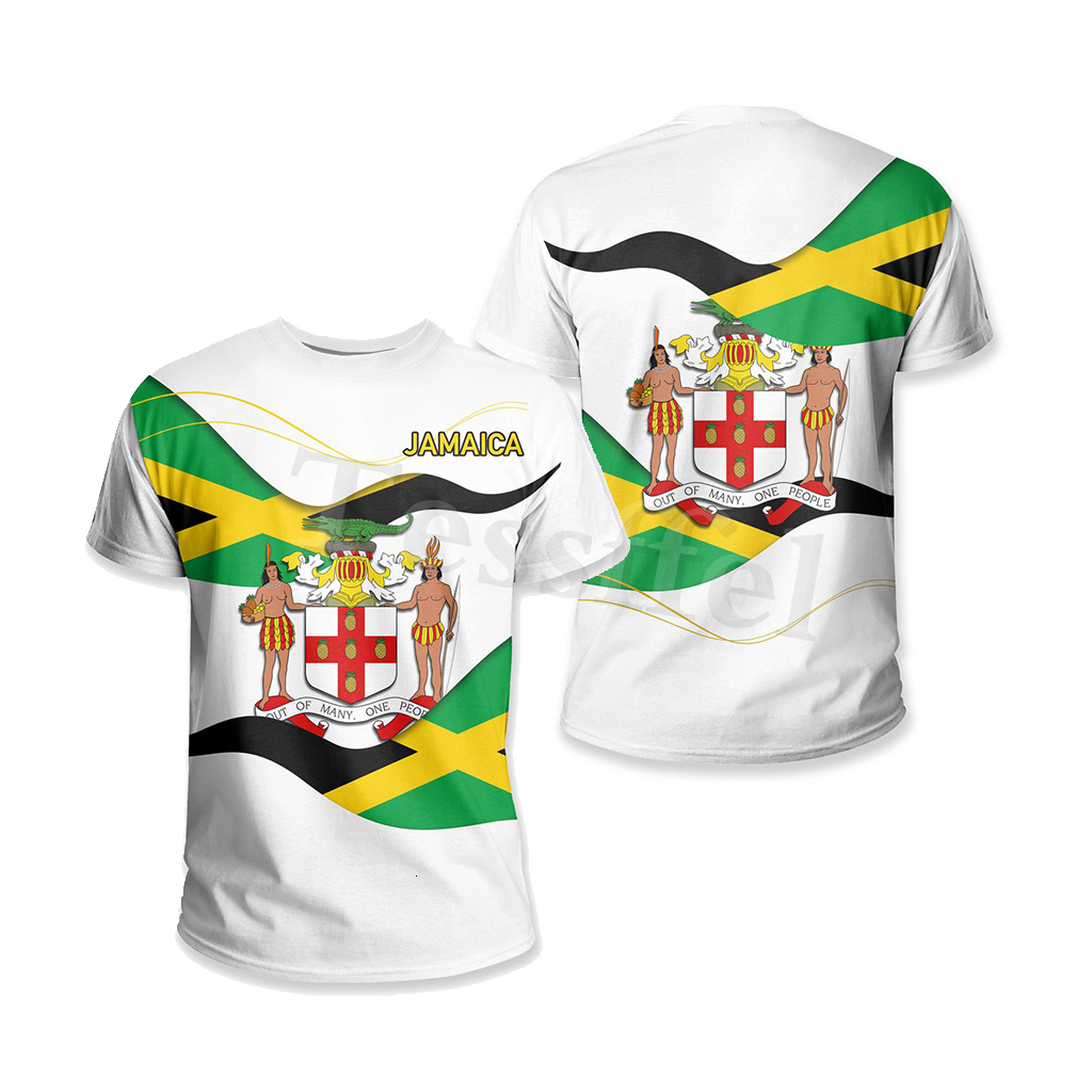 Men's T-Shirts Tessffel Jamaica Lion Emblem Summer Fashion 3D Print Tops Tee Tshirt Men Women Short Sleeve T shirt Streetwear Style-4 230309