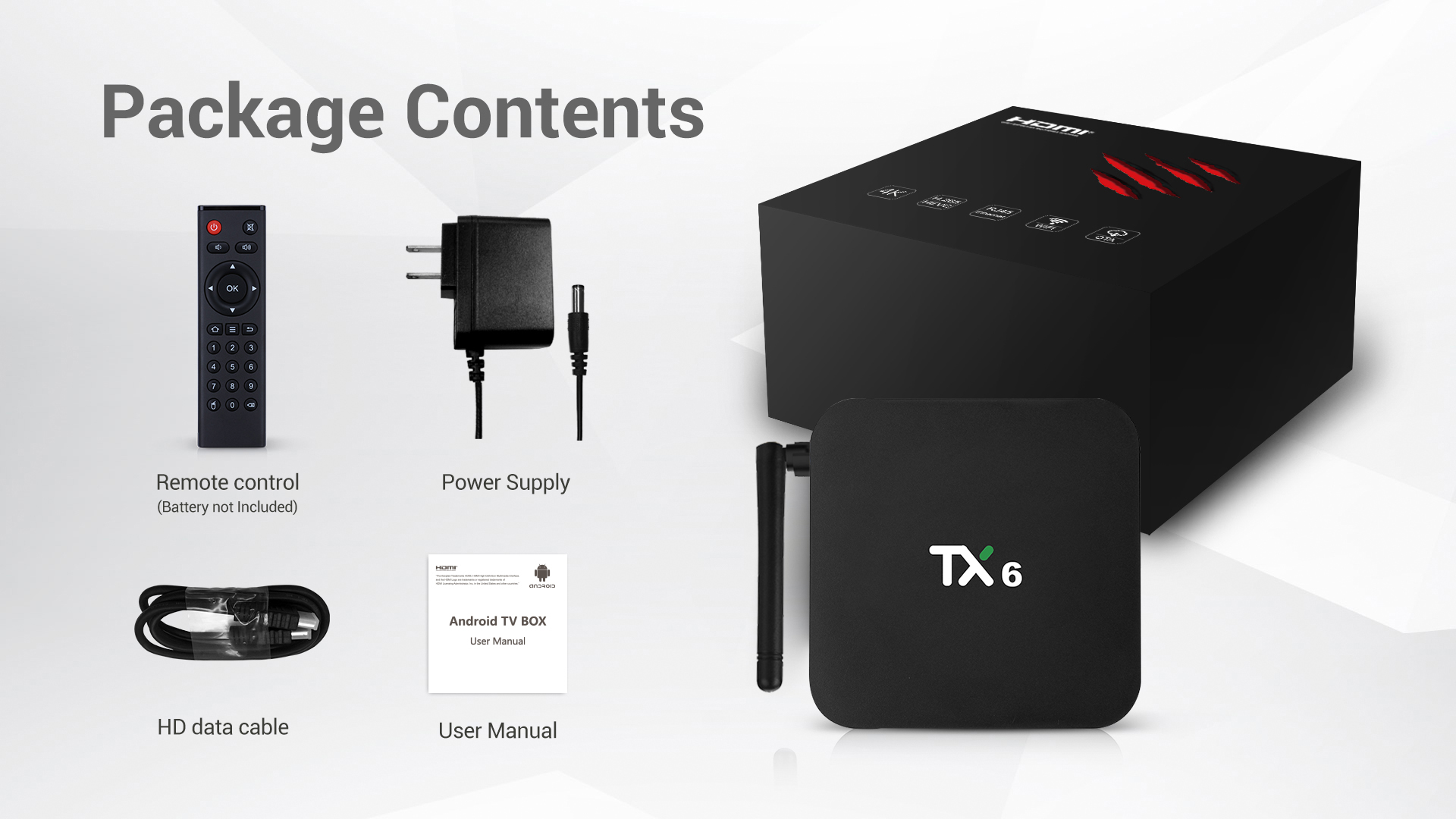 TX6 Android 10 TV Box 4GB RAM 64GB ROM Allwinner H616 Quad Core Media Player 2.4G 5G Wifi BT 4.1 4K HD Smart Set TopBox