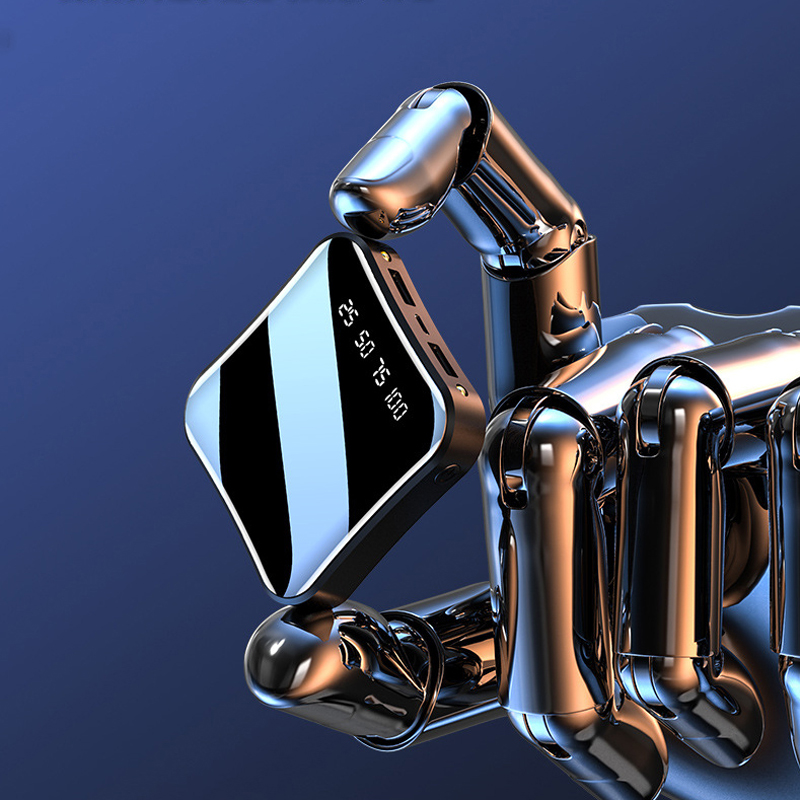 Mini power banks built-in 4 cables 30000mAh portable external battery charger power bank for Android iPhone 2USB LED display