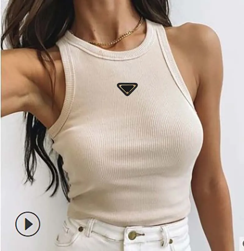Women Summer t shirts Crop Top fashion Sexy Designer Brand Sport Shoulder Black White Tank Casual Sleeveless Backless Tee Shirts