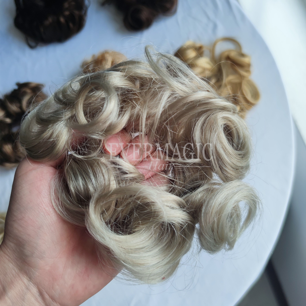 Evermagic Human Hair Hairtied Ladies Hairband Women Scrunchies hair bun For Girls Ladies Bag Gift Party