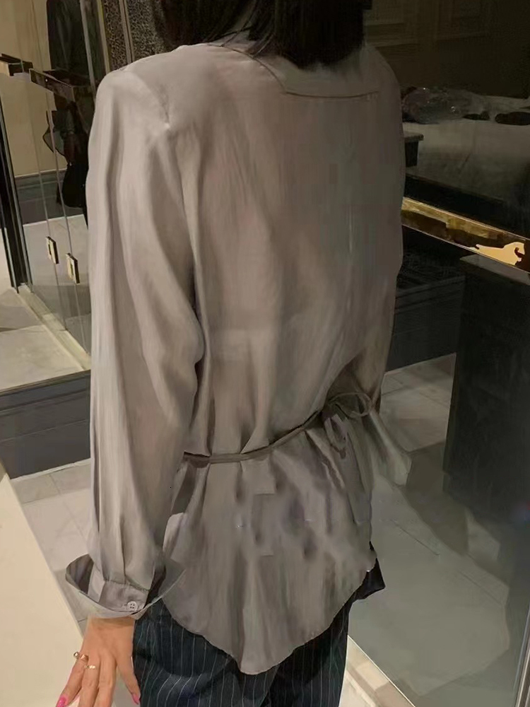 Women's Two Piece Pants TWOTWINSTYLE Spring Fashion Solid Blazer For Women Notched Collar Long Sleeve Lace Up Loose Blazers Female Clothing Style