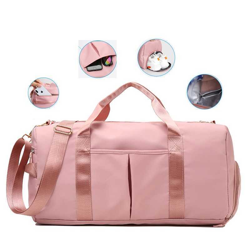 Duffel Bags Large Female Travel Pocket Fashion Cross Body Sports Shoe Compartment Clothing Storage Shoulder 230309
