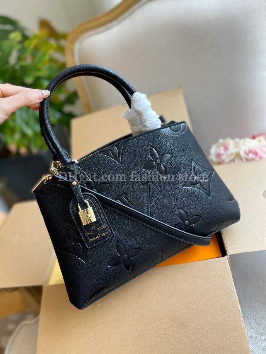 Women Leather Bags Embossing Handbags Shoulder Messenger Bags PETIT PALAIS Tote GRAND PALAIS Satchel M58916