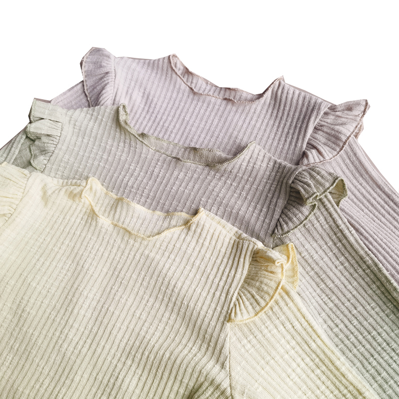 Pajamas Kids Ruffle Autumn Pajamas Sets Girls Solid Long Sleeve Children Sleepwear Toddler Girl Home Clothing Set for 1-5 Years Old 230310