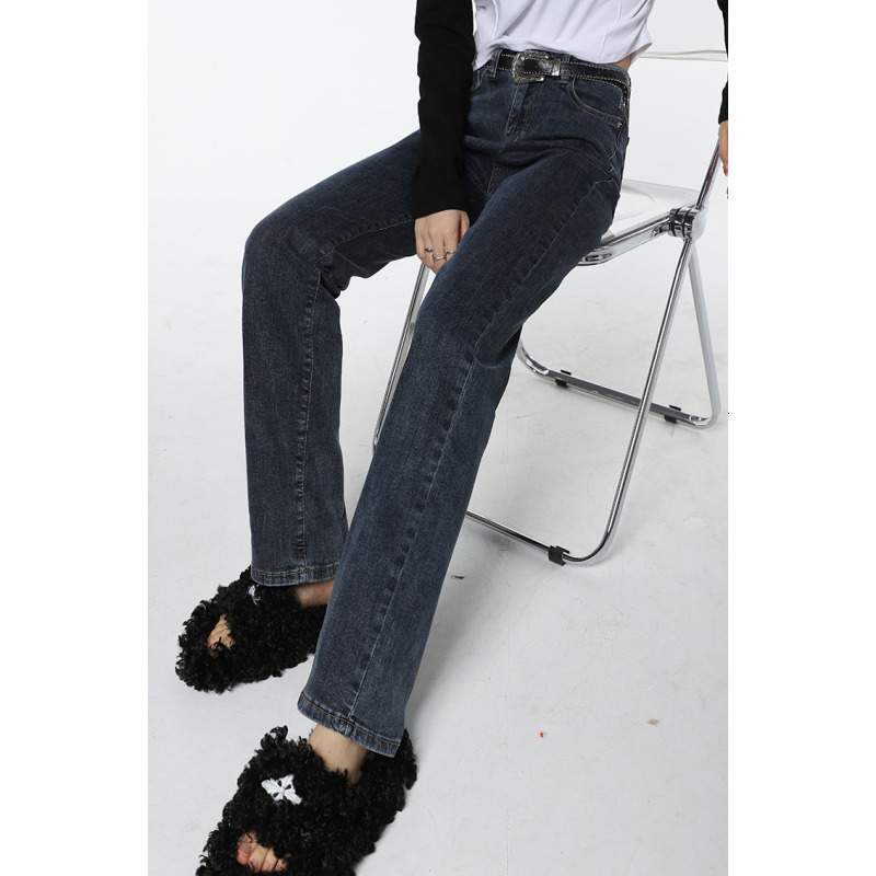 Women's Jeans Vintage Women Blue Jeans High Waist Korean Fashion Streetwear Style Wide Leg Jean Female Baggy Trouser Straight Denim Pants 230310
